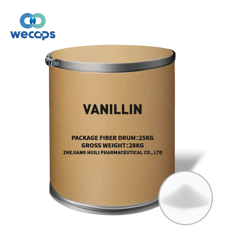 Wecaps Wholesale Price Food Additives Ethyl Vanillin Natural Food Grade Vanillin Powder for Cake Or Ice Cream
