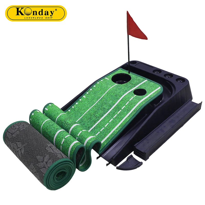 Hot selling Practice Plastic base Indoor Outdoor Golf Putting Mat With Auto Ball Return-Carpet