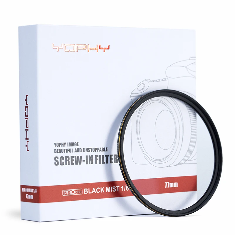 YOPHY camera filter Black Mist Filter 1/8 1/4 1/2 1  Camera Lens 46mm-82mm Smartphone Filter  OEM
