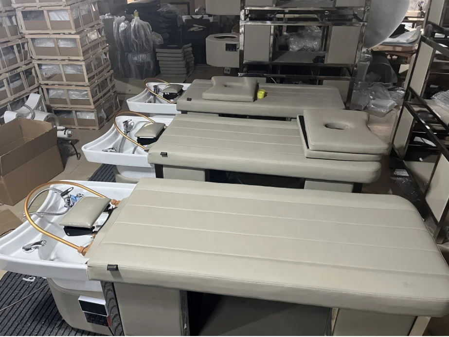 Hot Selling Black Spa Head Water Therapy Thai Massage Shampoo Bed Beauty Shop Massage Shampoo Bed Equipment