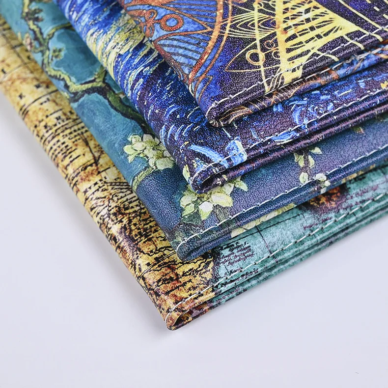 Fashion Starry Sky PU Leather Color Printing Travel Luggage Tag Passport Holder Cover Set For Men and Women