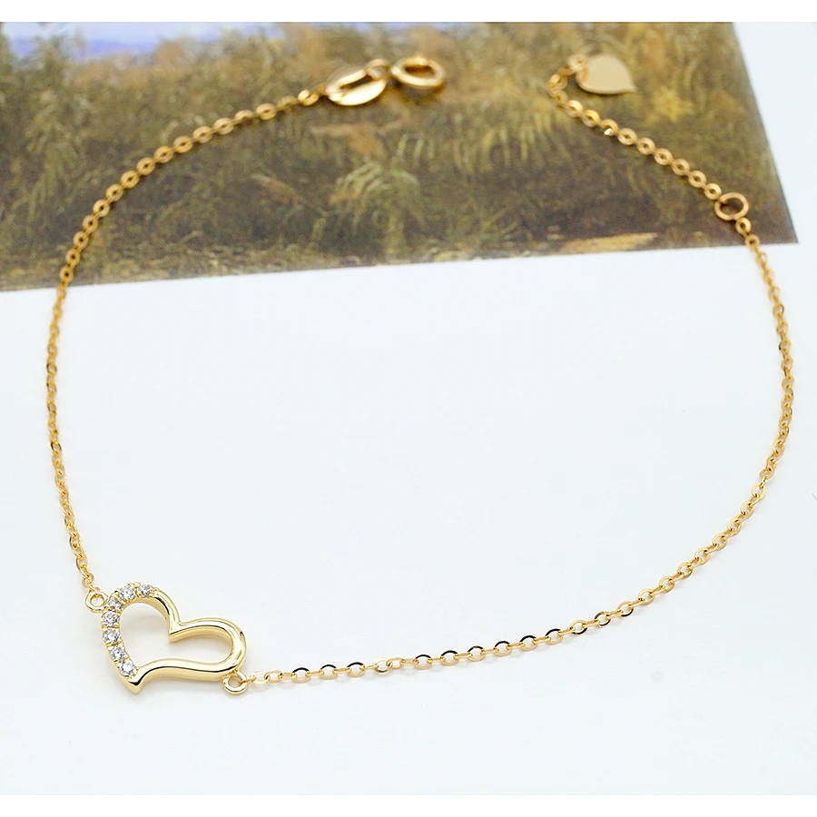 AU750 Pure Gold Bracelet 18 Karat Bracelets Women AAAAA Cubic Zircon Stone Bracelet 18K Gold Jewelry