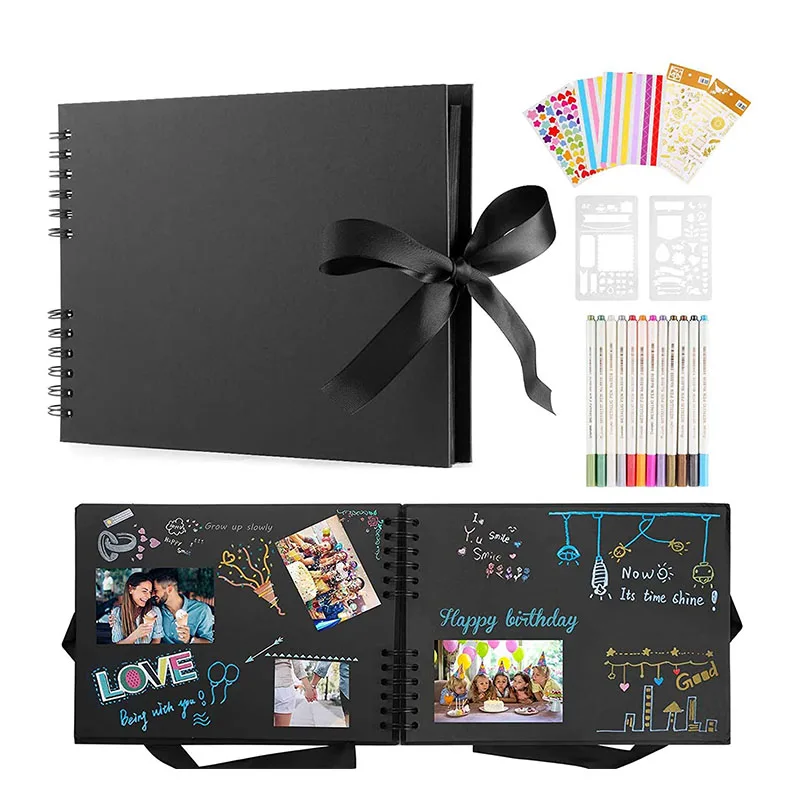 Vlovelife DIY Album Photo Scrapbooking 80 Pages Memory Books Souvenir Book  Child Album Scrapbooking For Wedding Travel Birthday