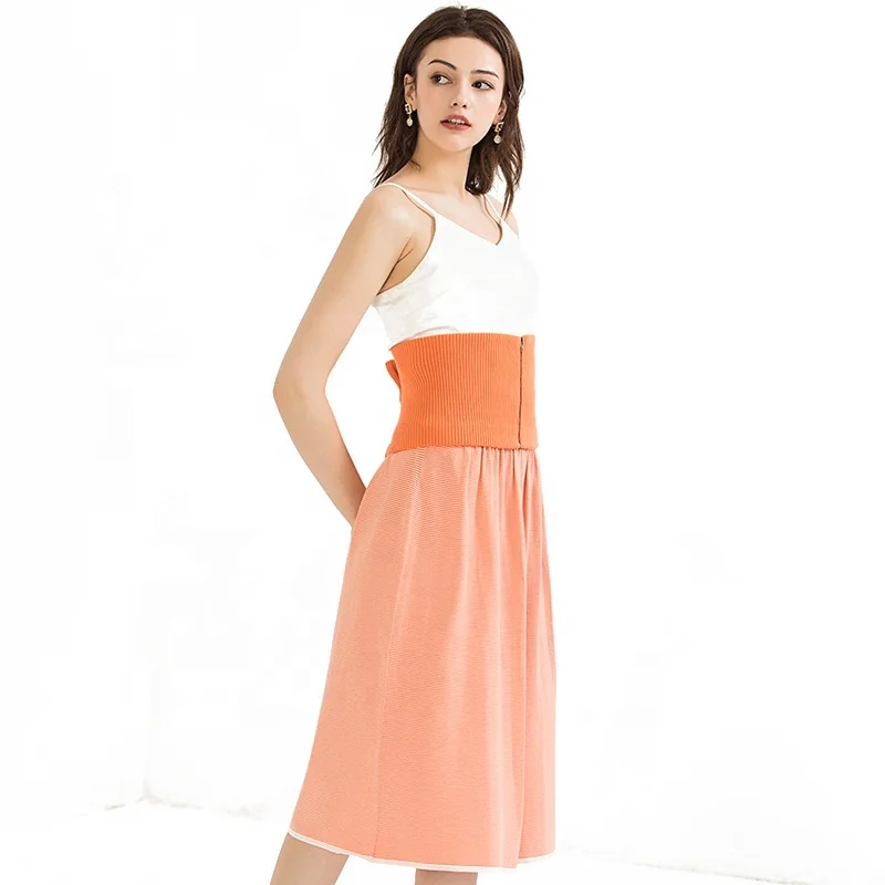 Распродажа, простой вязаный свитер, длинная юбка, Женская дышащая вязаная юбка-свитер