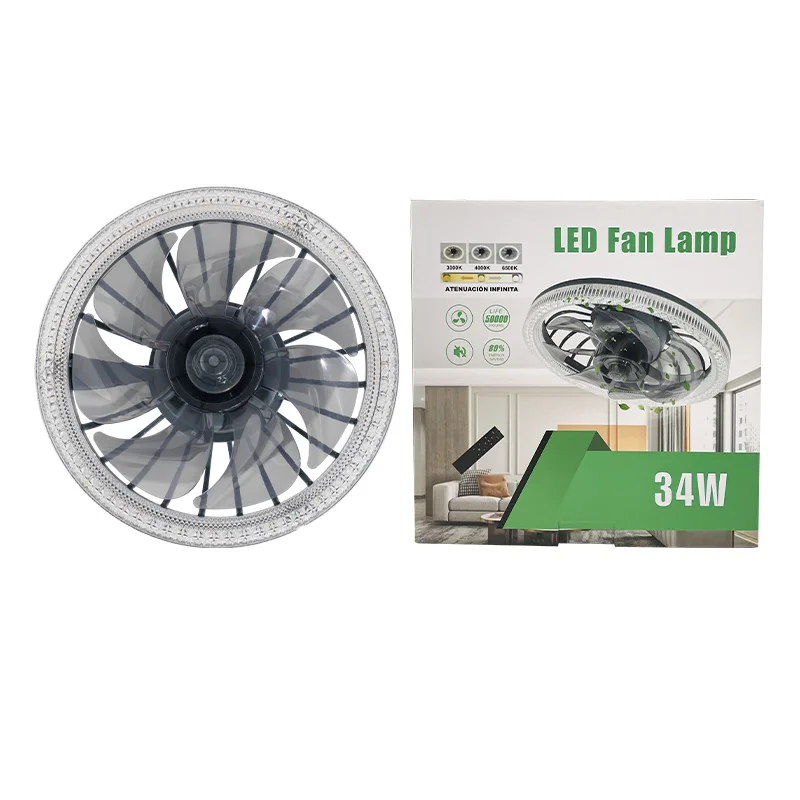 High Quality Strong Wind For Indoor LED Fan Light Two Year Warranty pp And ps material Touch On/Off Switch And Remote Control