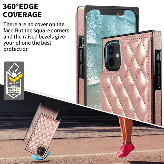 Genuine Leather Phone Case Crossbody Shoulder Mobile Phone Cover Card Holder Coin For Iphone 13/12