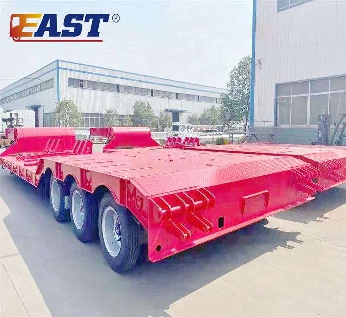 EAST Excavator loader lowboy lowbed semi-trailer 6 lines 12 axles lowbed ramp trailers low bed tractor trailer 80-200 ton