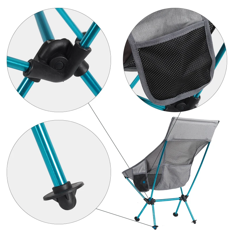 Ground Folding Chair, Beach Chair, Camping Chair Lightweight Aluminum Travel Fabric Foldable Customized Outdoor Furniture