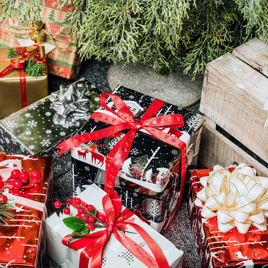 30inchx33 Feet Black Buffalo Plaid House Supply Recycled Shrink Gift Packing Paper Custom Christmas Wrapping Paper Roll