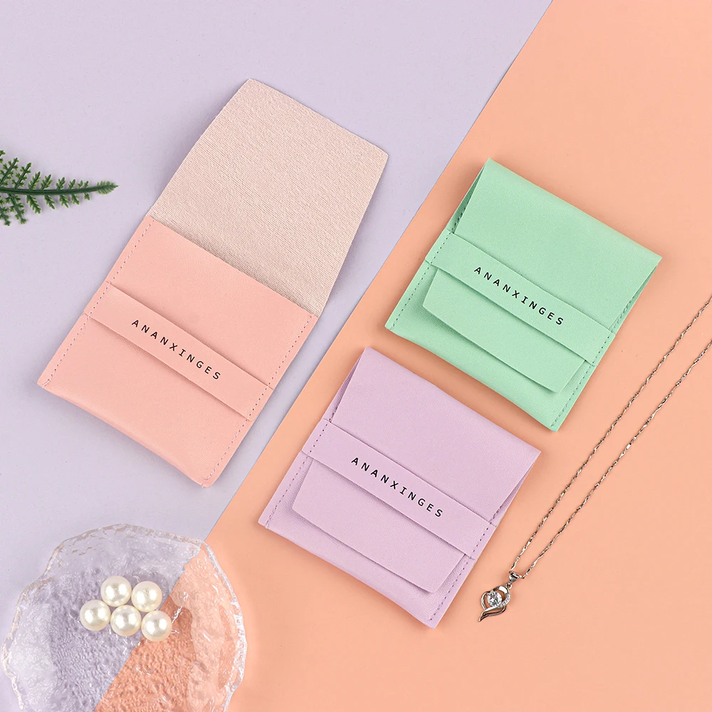 Luxuriouspu leather jewellery bag custom logo jewelry pouch and box mini pouches faux leather pouch for jewelry suede bag