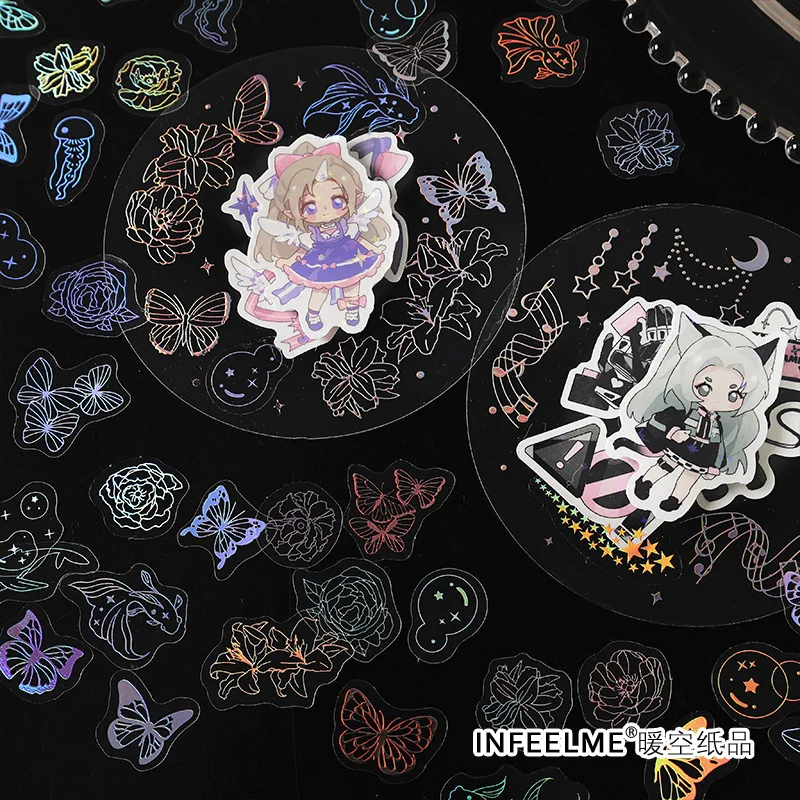 100 sheets per pack of sticker packs small fan flow of firefly series handbook bottoming decoration