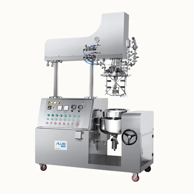 Beauty Cosmetic Cream Making Machine Mixing Tank Vacuum Homogenizing Cosmetic Cream Frame Scrape Mixer Tank