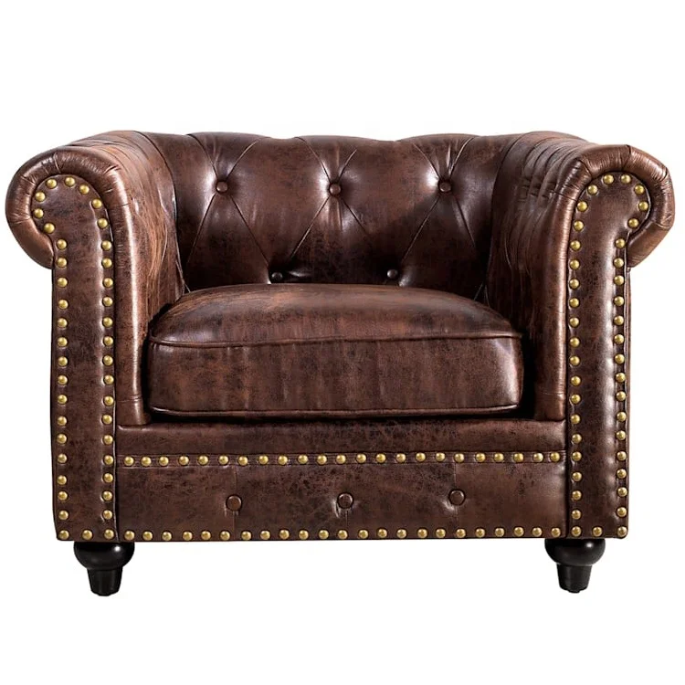
CX602A Living Room Sofas American Style KD Tufted Chesterfield Arm Chair Sofa Wholesale Furniture 