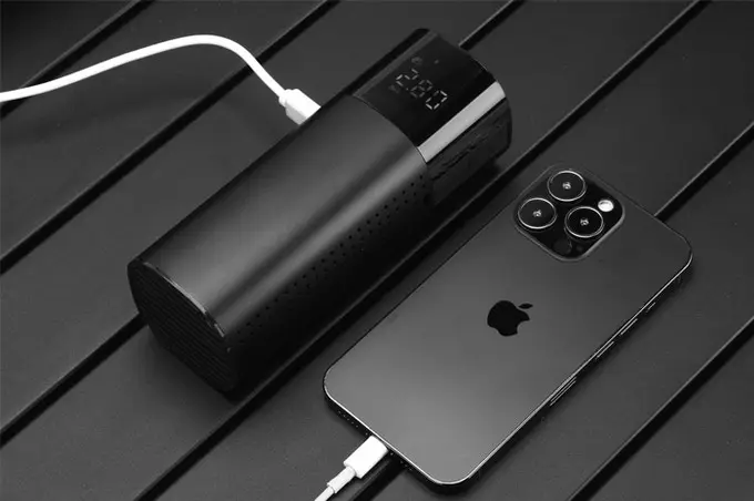 5000mAh Electric Cordless Mini Portable Powerful 30W Digital Automatic Car Tire Inflator with Flash light