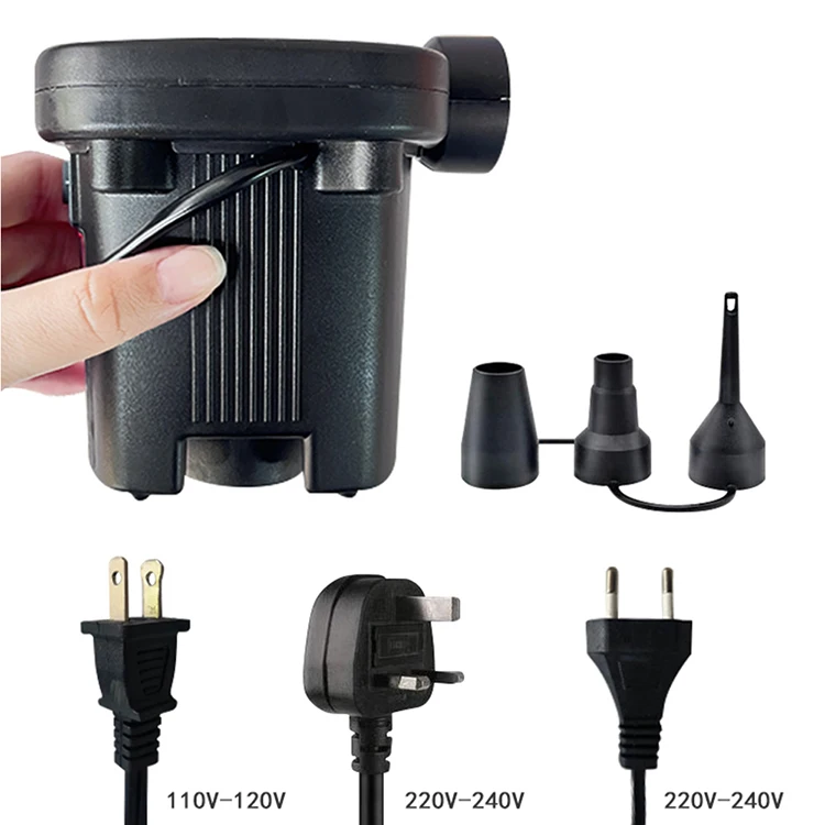 Portable Electric Air Pump for Inflatables Couch Air Mattress Quick Fill AC Inflator Deflator with Nozzles