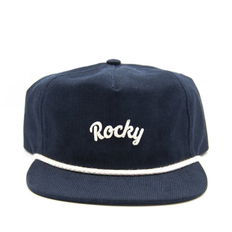 2021 пользовательские цвета неструктурированных Вельвет 5 Панель веревка, бренд Snapback, шапки и шляпы в силе IKEA с веревкой