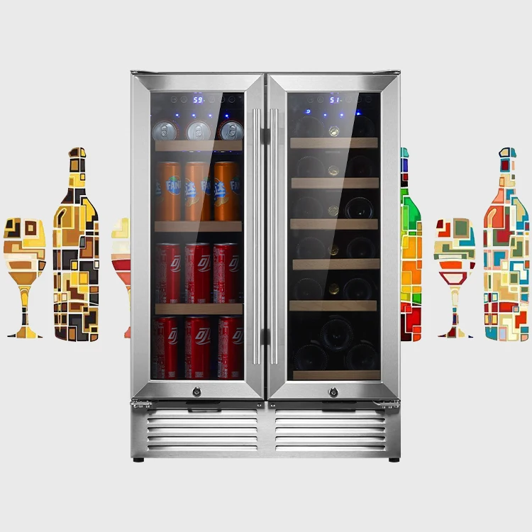 LANYI Customization Wine fridge cooler 2 door fridge compressor wine Cabinet Refrigerated