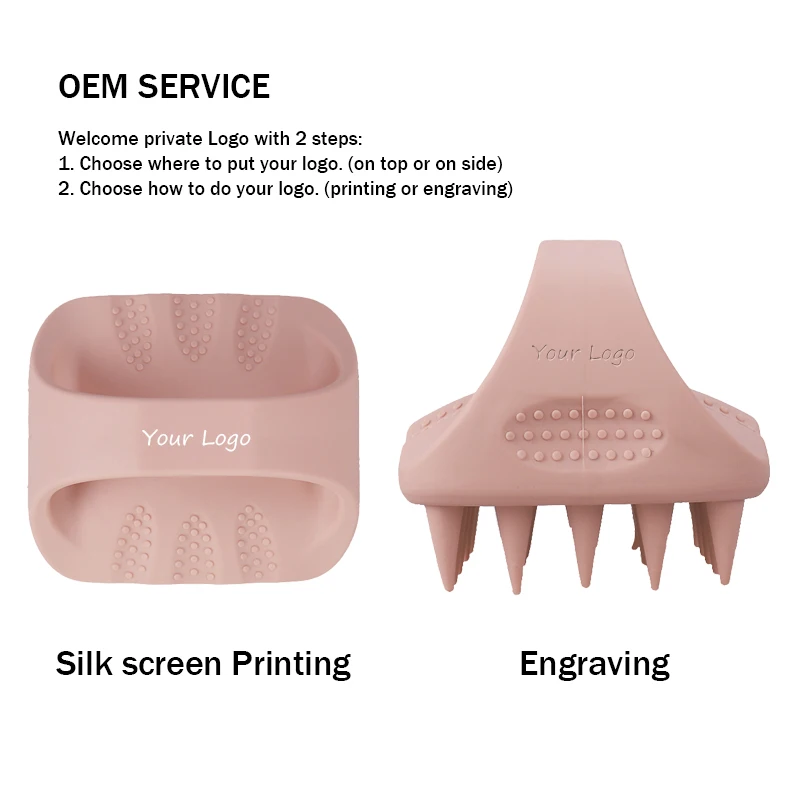 Upgraded Hair Scalp Massager Brush Pink Soft Silicone Wet Hair Washing Shampoo Brush Head Scalp Scrubber Comb for Hair Growth