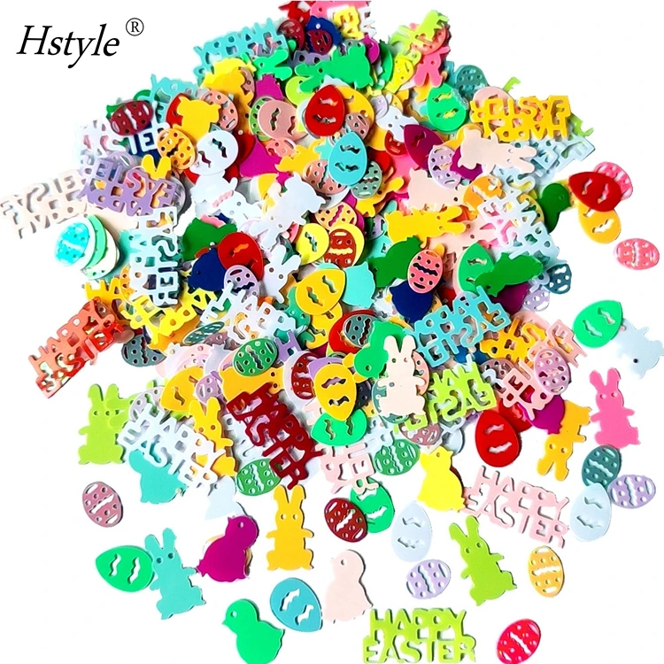 15G Easter Confetti Colorful Table Confetti Bunny Chick and Eggs Shape Confetti for Easter Party Decorations DIY Craft HS1284
