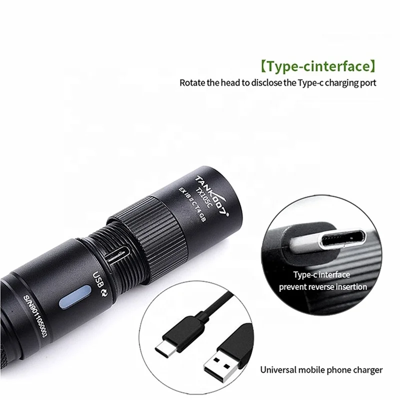 Перезаряжаемый аварийный взрывозащищенный Головной фонарь Tank007 USB type