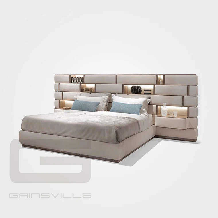 luxury italian bedroom set furniture king size modern italian latest double bed designer furniture set leather luxury bed