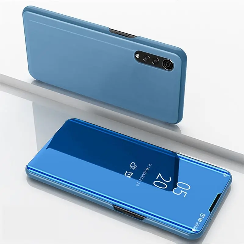 Clear View PC Cover Mirror Flip Leather Stand Protective Case For LG Velvet K42 K22 S21 Ultra S21 Plus Note 20