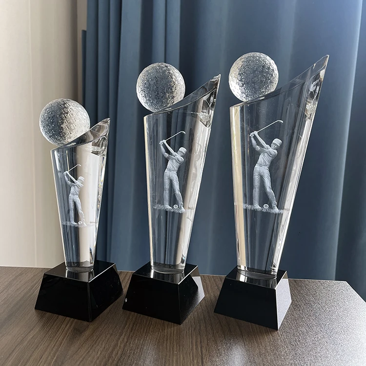 Оптический с украшением в виде кристаллов для игры гольф трофей MH-J0718