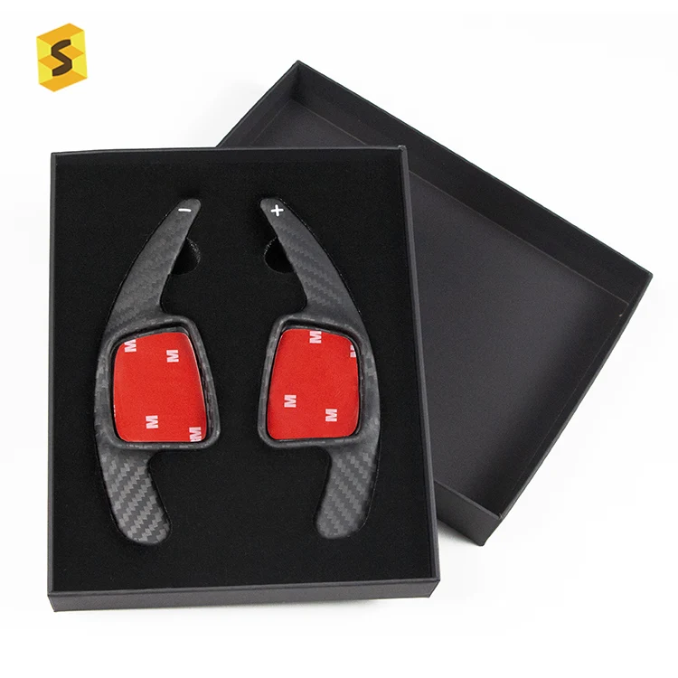 ES Carbon Fiber Interior AccessoriesSteering Wheel Shifter Paddle Shift Extension For Audi A3 A4L A5 A6L A7 A8 Car Accessories