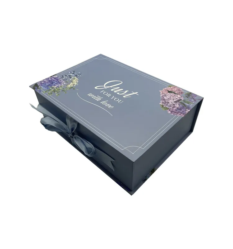 New Design Custom Own Logo Wedding Favors Candy Cookie Chocolate Gift Box for Clothing Swimwear Dress with Ribbon Closure