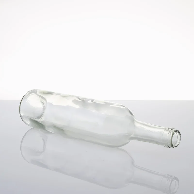 High White 750ml Glass Whisky Wine Bottle Thin Bottom Cylinder Shape Screw Matte Finish 8oz Packaging Storage