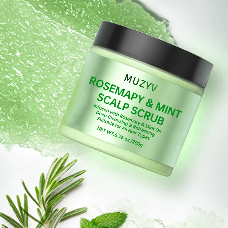 Private label hair treatment nourishing detox scalp scrub rosemary hair exfoliate scrub