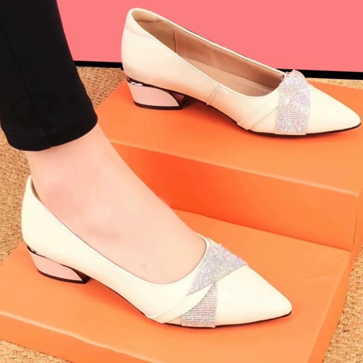 2024 wholesale low prices low heel ladies pumps shoes for women new styles