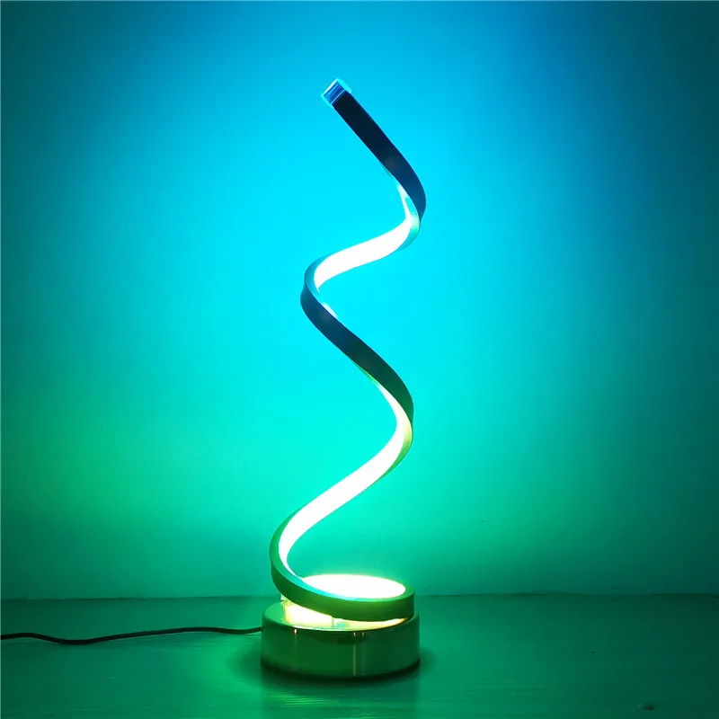 Modern simple spiral creative LED table lamp bedroom study bedside lamp smart touch learning desk lamp