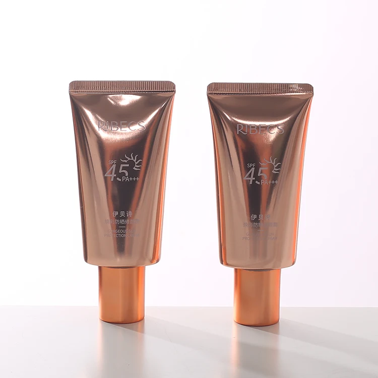 Factory 15ml 25ml 30ml Squeeze Rose Gold Nozzle Tubes For Cream Foundation Ointment  Sunscreen Cosmetic Aluminum Tube