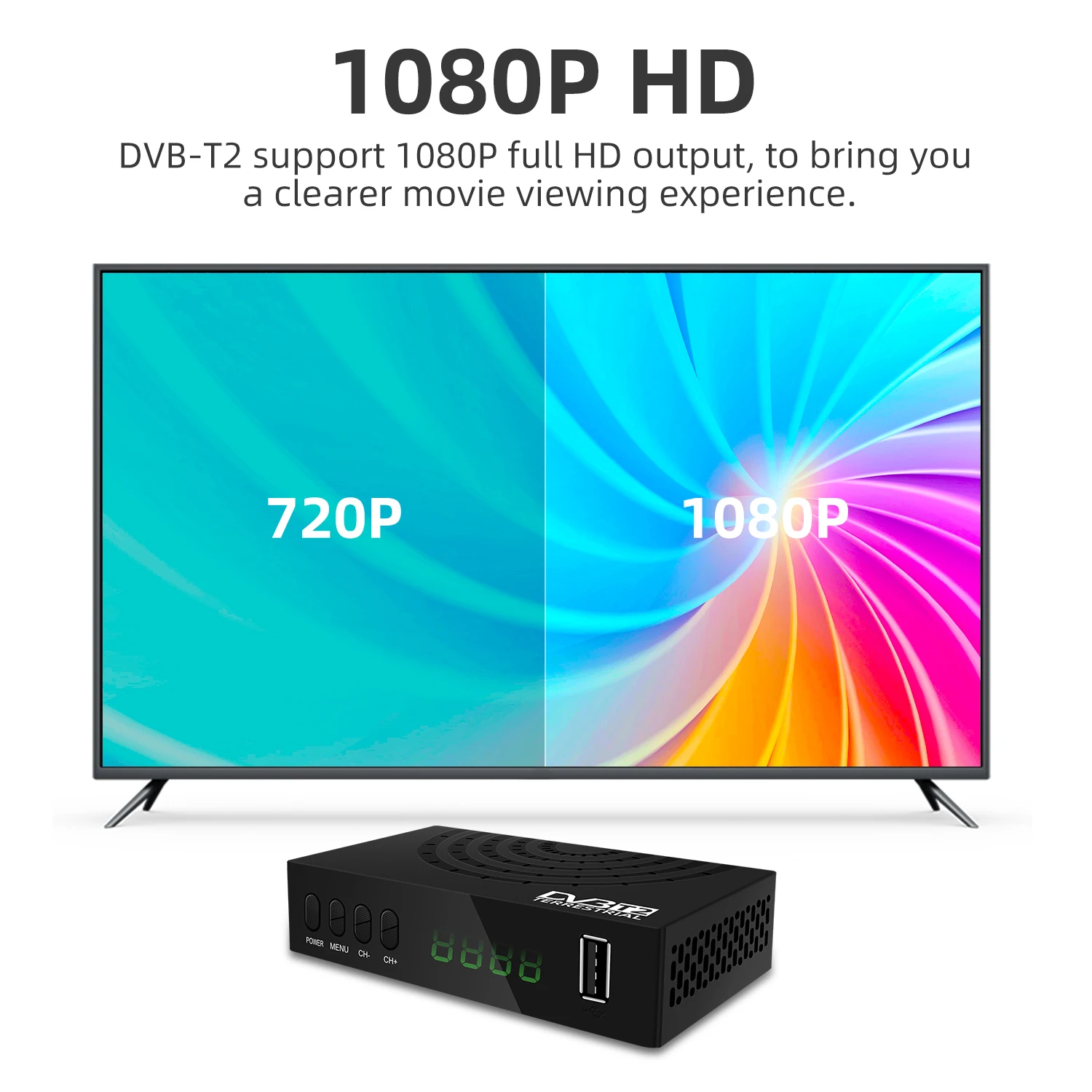 DVBT2 TV Box Russian DVB T2 Set Top Box DVB-T2 h265 STB T2 wifi dongle for dvb-t2