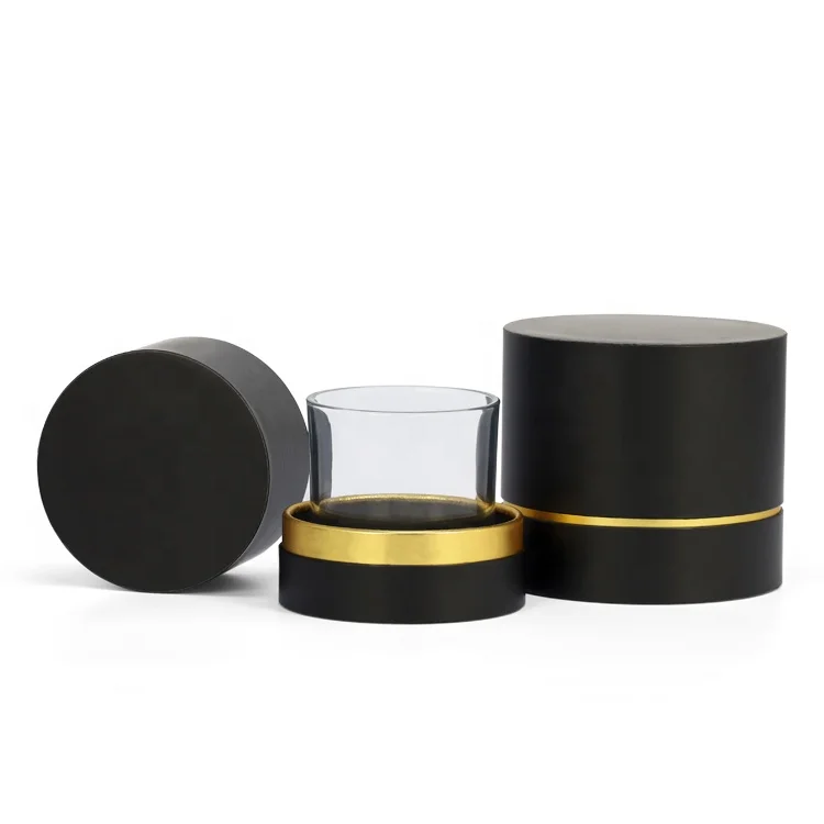 Cylinder perfume water glass reed diffuser fragrance bottle gift black paper candle tube necklace sandwich lash packaging box