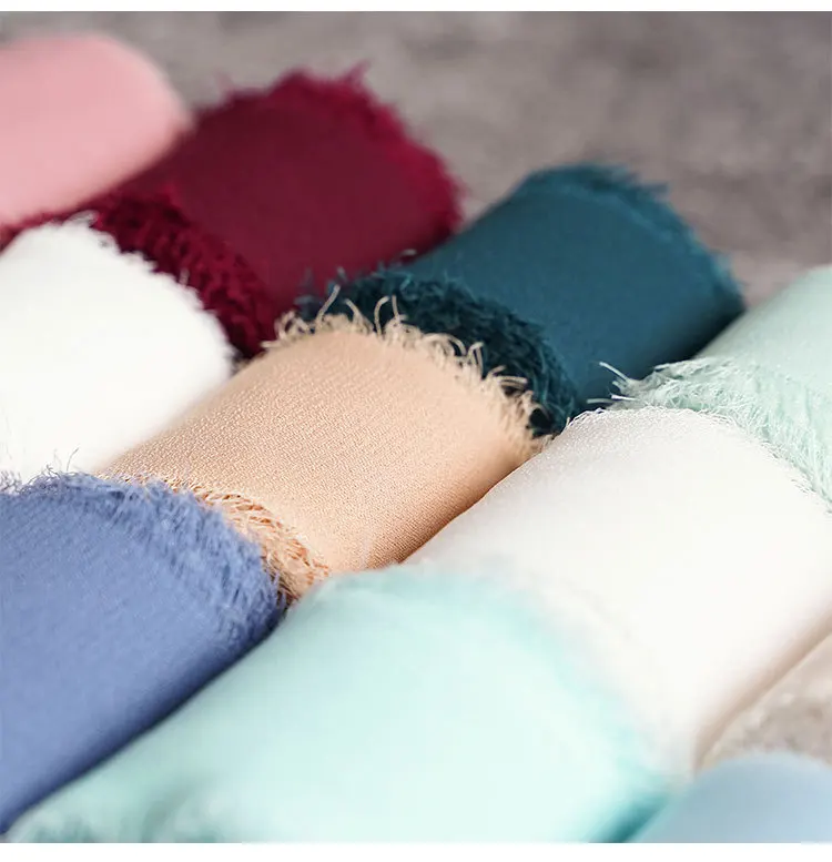 Ins Hand torn Raw Edge Ribbon Lace Trim for Wedding Hand held Flower Band Chiffon Ribbon Cake Gift Decorative