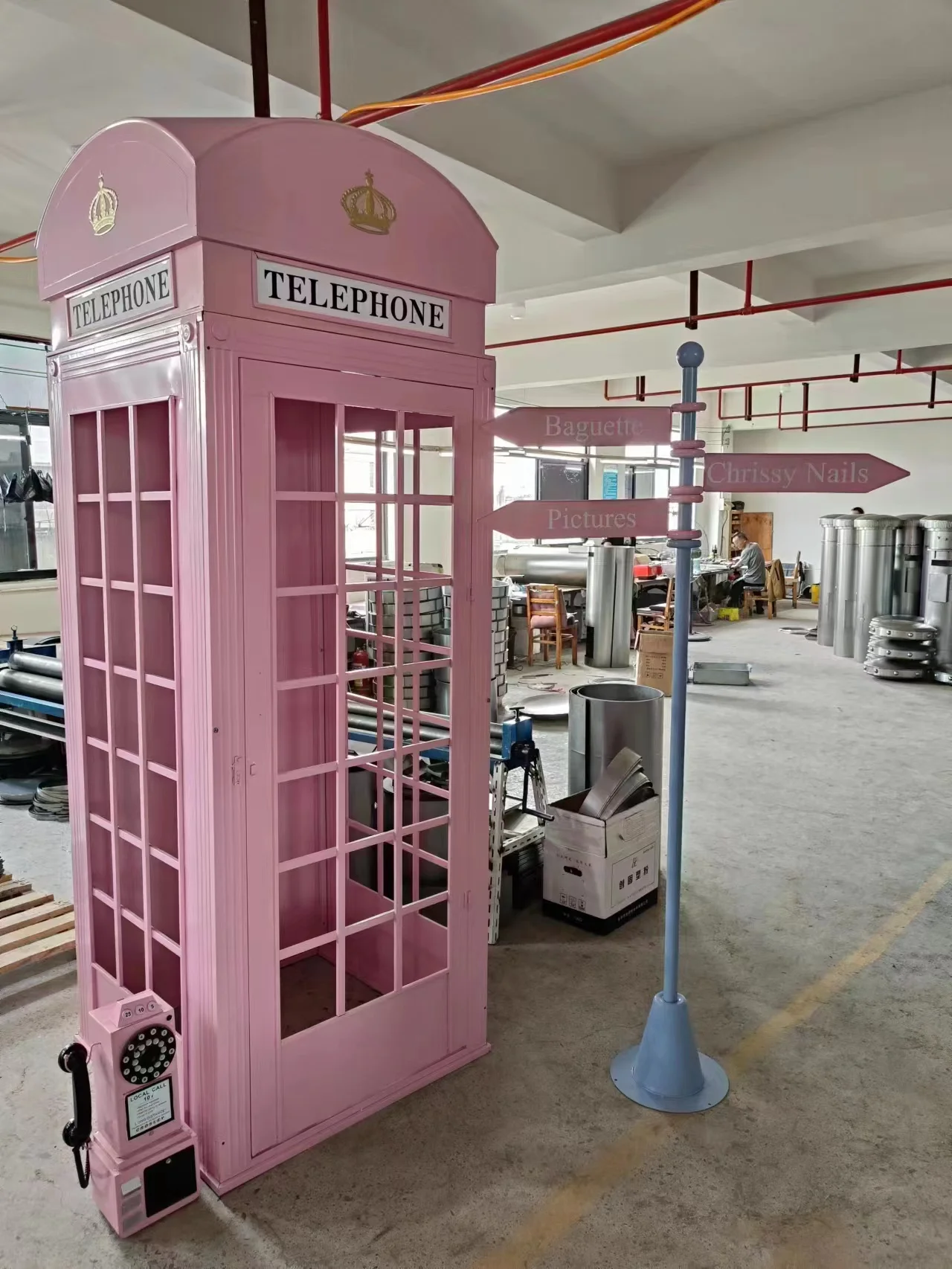 London Telephone Booth Factory Sale Custom Photography Box Pink London Telephone Booth