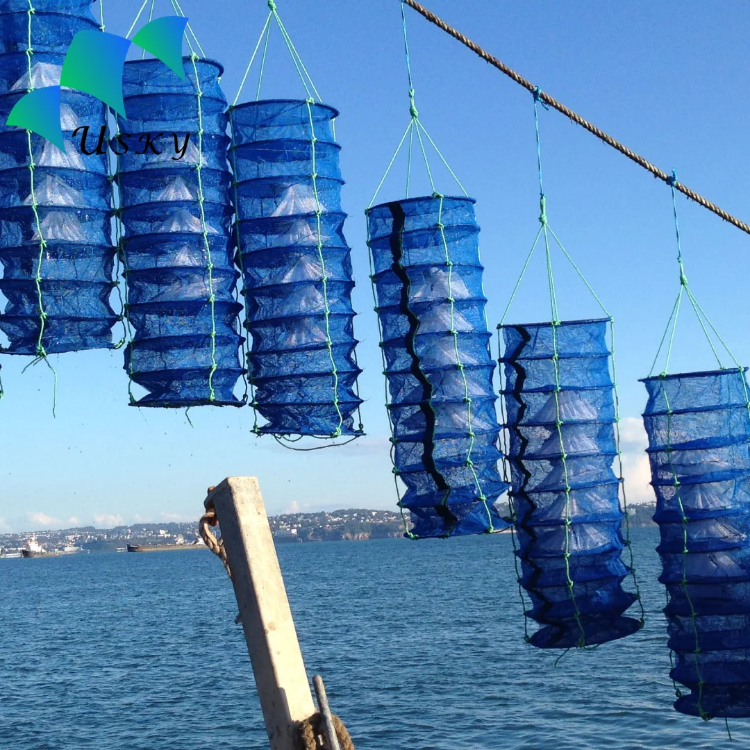 3*3/12*12/21*21 mm mesh size 10 layers 50cm diameter scallop cage culture lantern nets