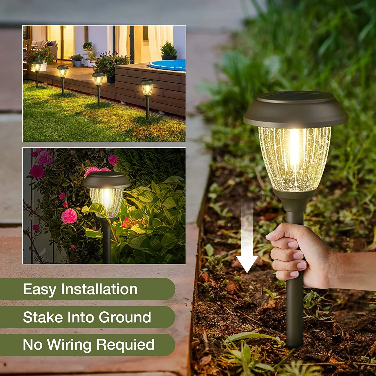 Solar garden lights china supplier solar lamp outdoor for yard lawn landscape garden solar lights