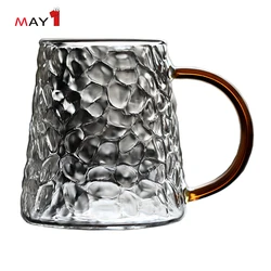 wide bottom creative hammer pattern grain glass water beverage coffee cup