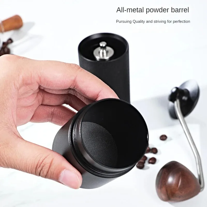 Portable Steel Burr Manual Coffee Grinder Hand Coffee Bean Grinder Aluminum Alloy Adjustment Coffee Grinder