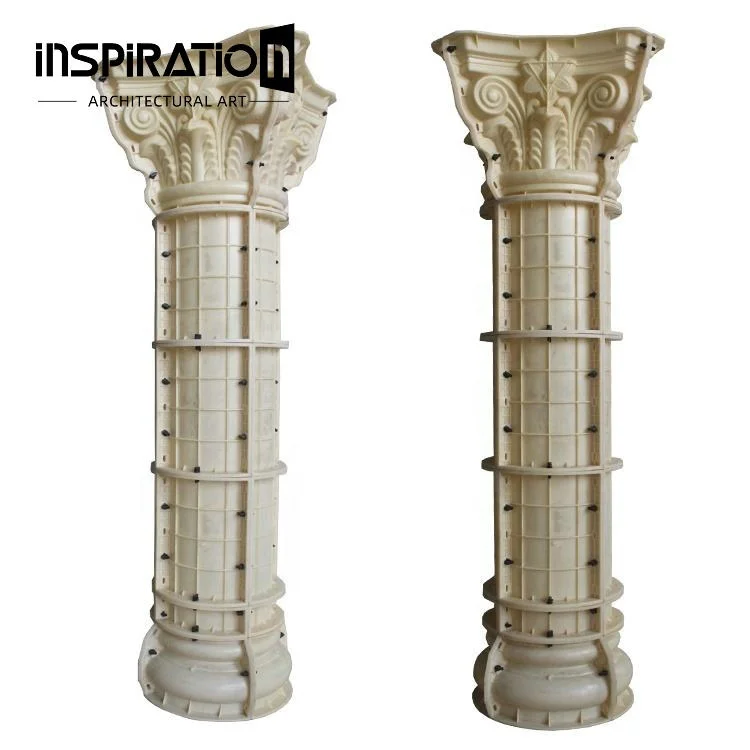 House Construction Concrete Roman Column Silicone Rubber Pillar Molds  ABS Plastic Durable  Baluster Column Mold