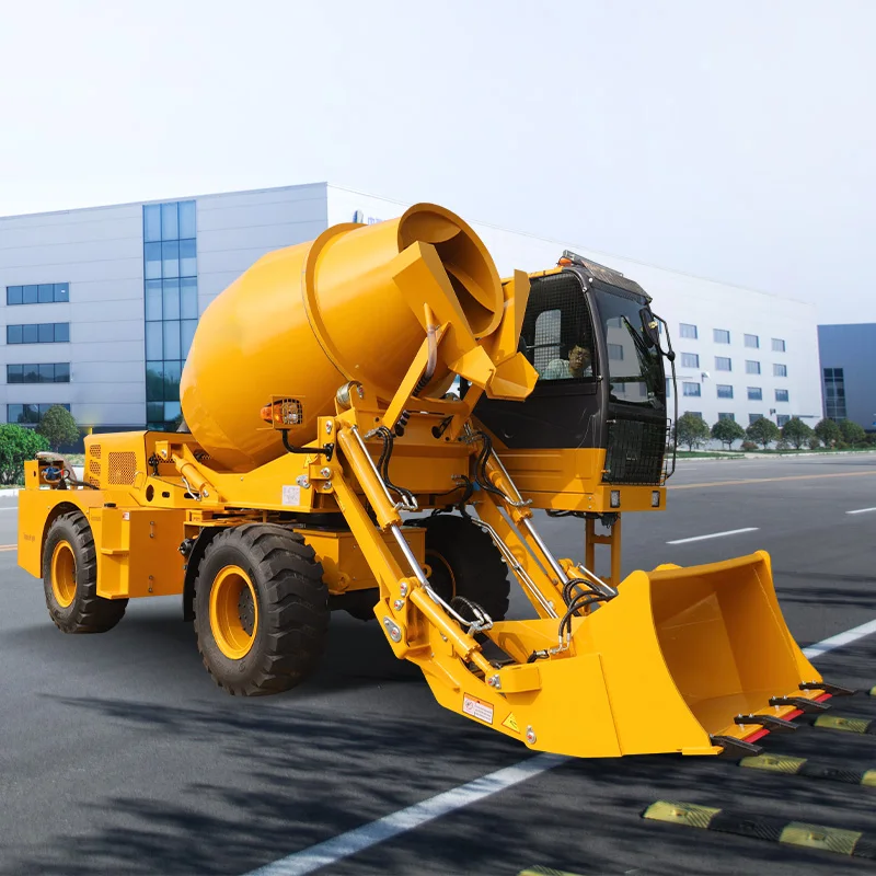 New Fully Hydraulic Mobile Concrete Mixer Truck from China Self-Loading with Reliable Engine famous brand engine china