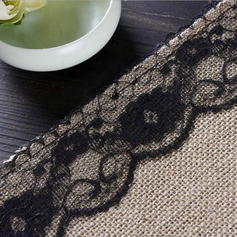 New Linen Burlap Table Clothes Custom Wedding Hemp Just Fabric Dining Table Runner for Banquet Party Home Decoration