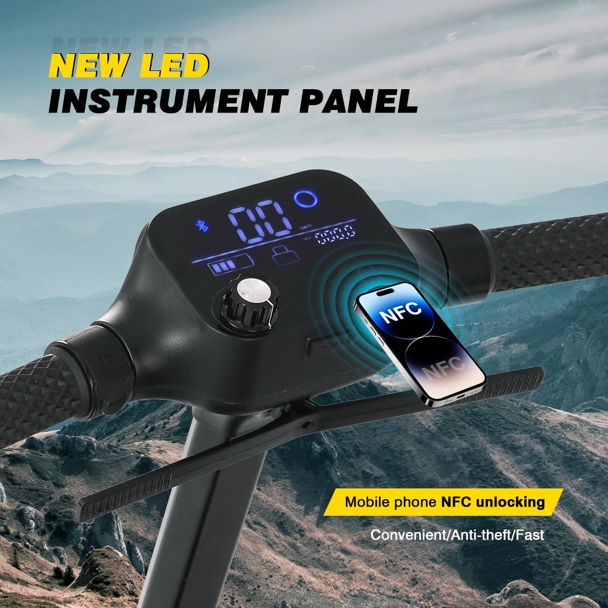 Chinese Supplier Remote Control Folding Scooter Mobile Phone NFC Unlocking Travel 4 Wheels Mobility Scooter For Adults