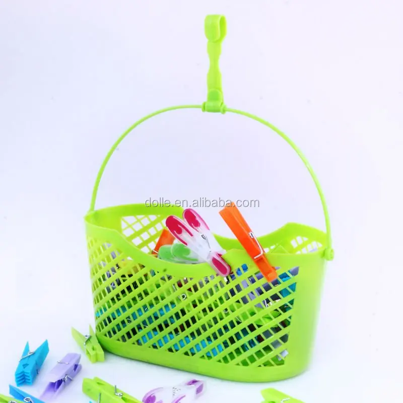 Amzaon hot selling plastic colored plastic laundry basket home plastic hanging storage basket