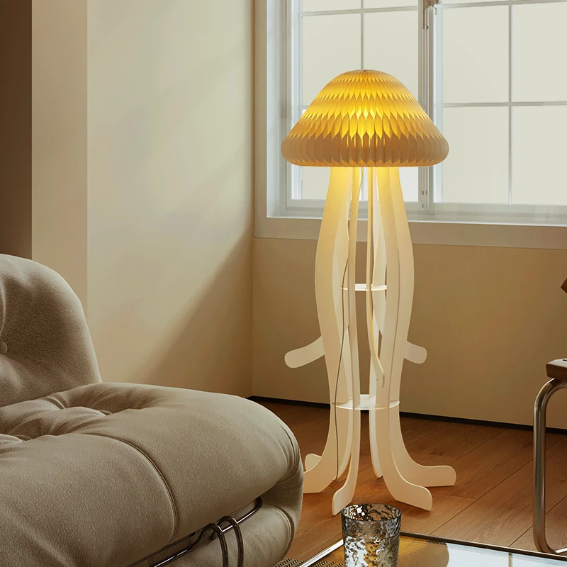 Jellyfish Kraft Paper Folding Creative Lamp Gift Modern Lamp Romantic Bedroom Lamp for Showroom  Store boutique