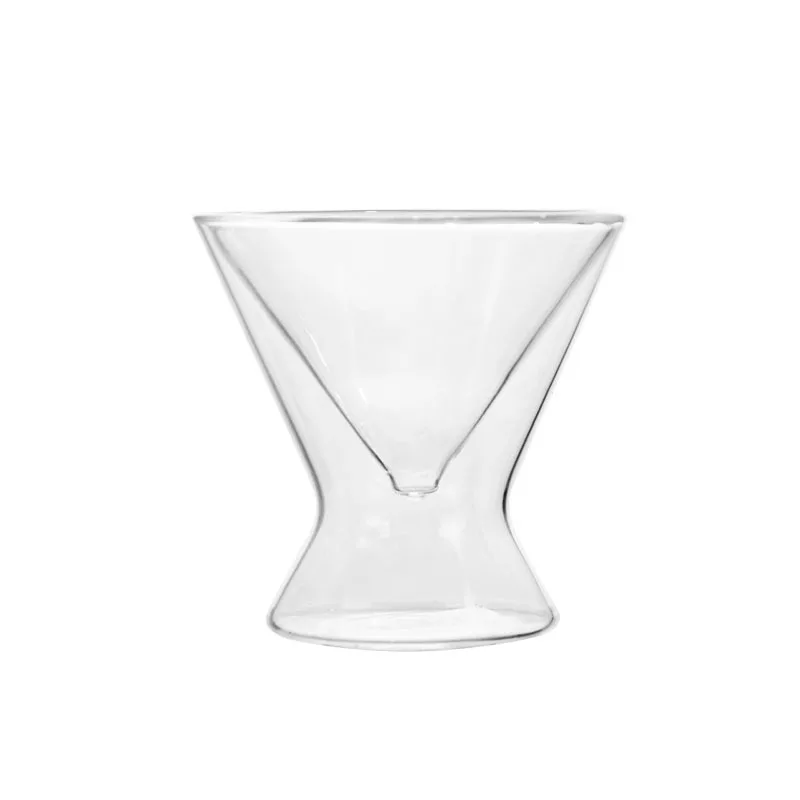 Conical double-layer borosilicate glass martini glass