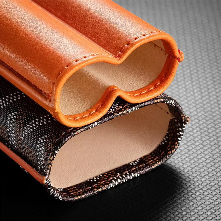 Elegant Vintage Style Crocodile Pattern Leather Cigar Case Travel Cigar Holder Sleeve for 2 Fingers